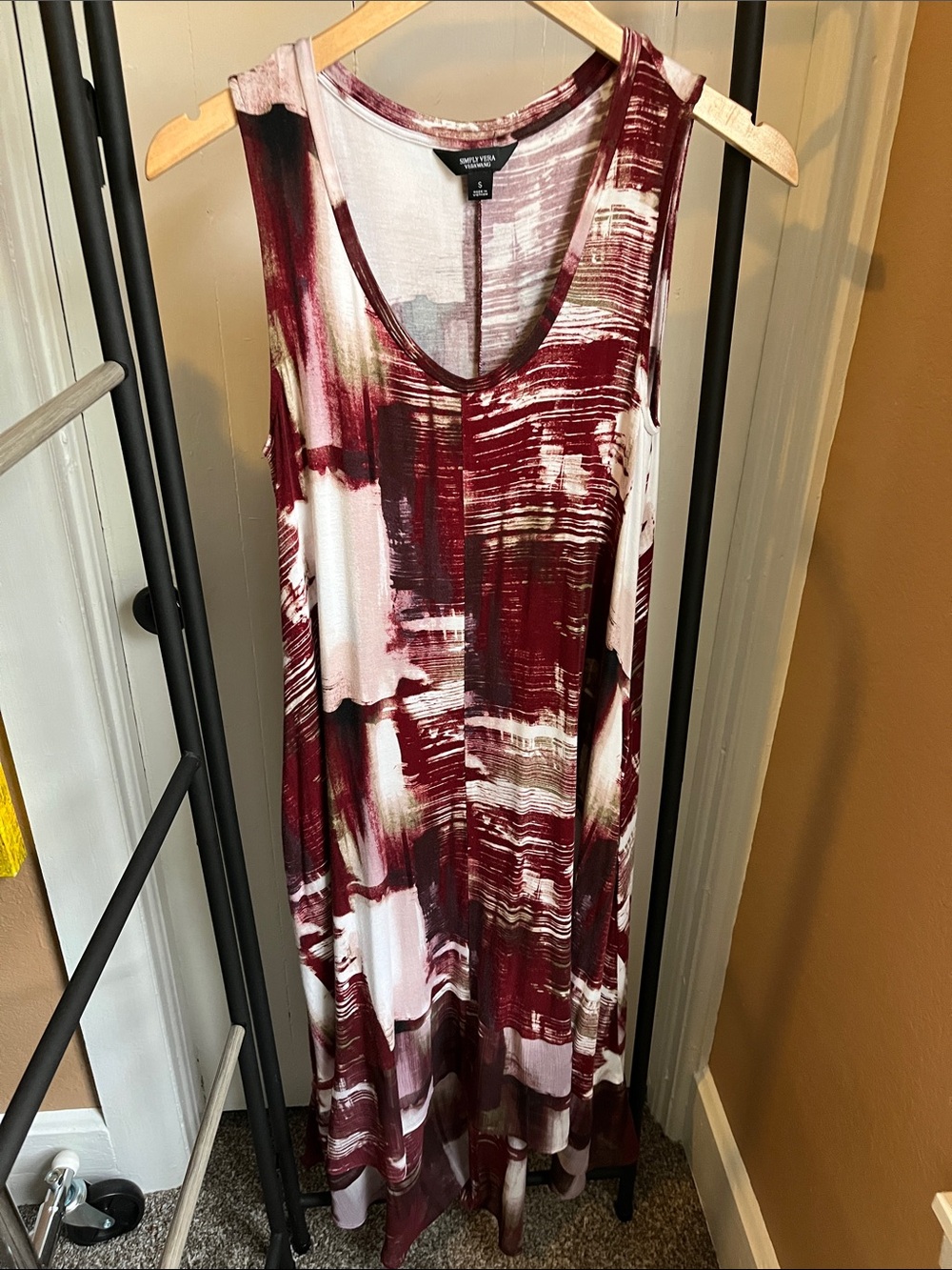 Simply Vera Vera Wang Burgundy and Brown Dress